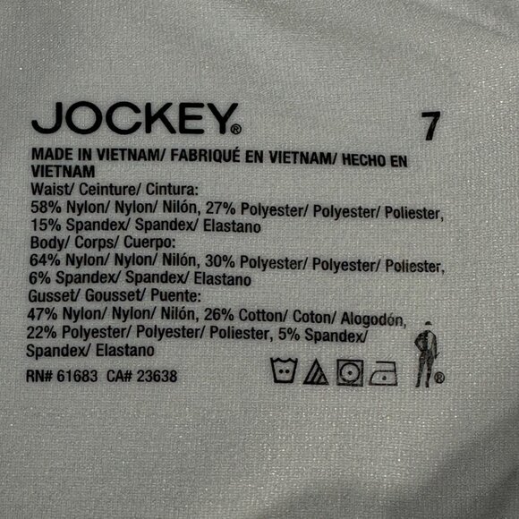 Jockey Women's Size Large 7 Panty Brief Hipster Smooth And Shine White New - Picture 6 of 9